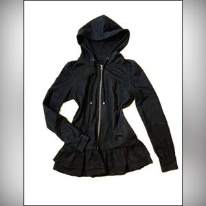 Women's Black Hooded Jacket With “Skirt”
